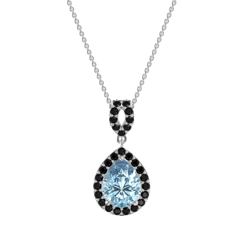 Tear Drop Halo Necklace