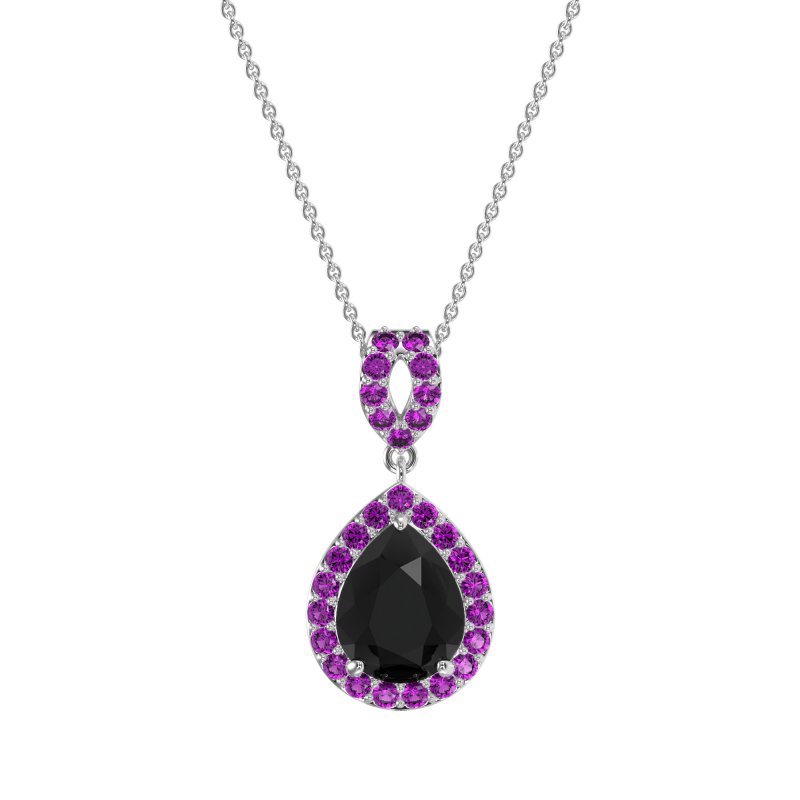 Tear Drop Halo Necklace