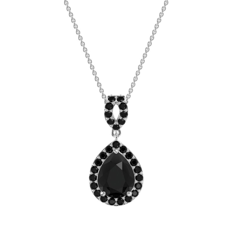 Tear Drop Halo Necklace