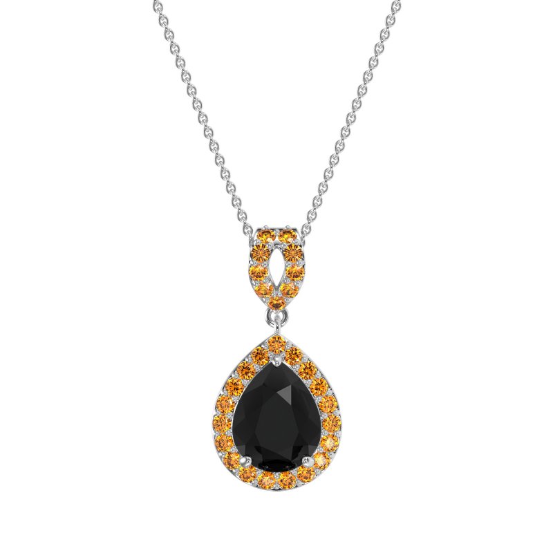 Tear Drop Halo Necklace