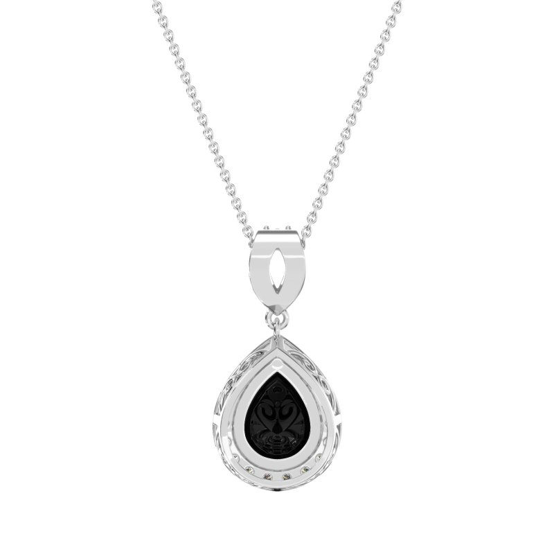 Tear Drop Halo Necklace