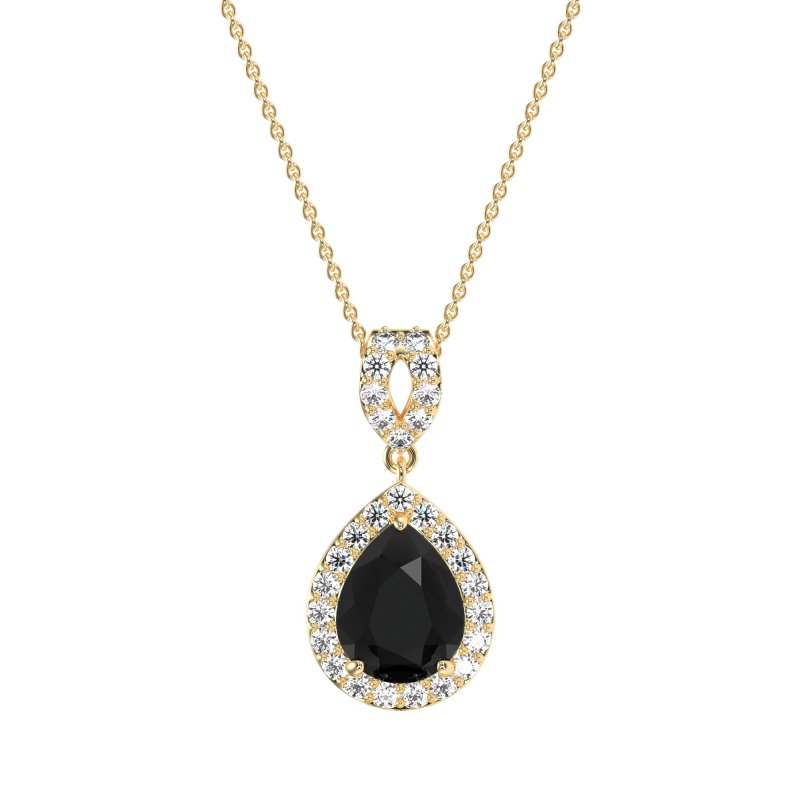 Tear Drop Halo Necklace