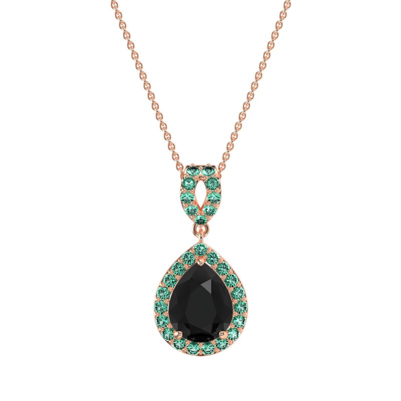 Tear Drop Halo Necklace