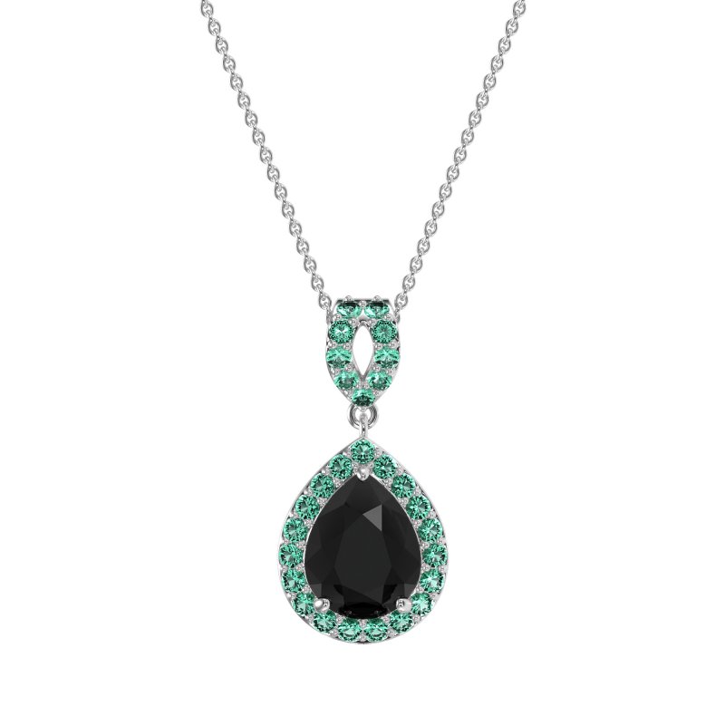 Tear Drop Halo Necklace