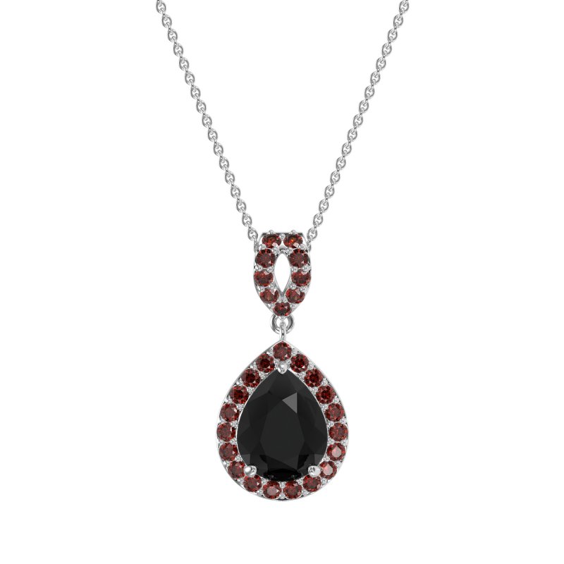 Tear Drop Halo Necklace