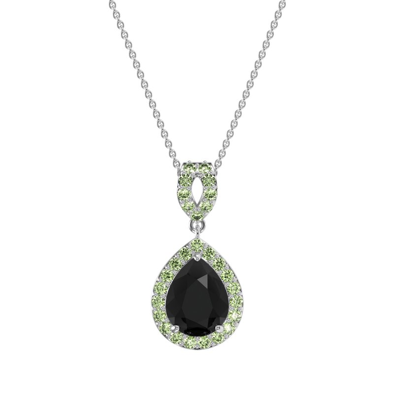 Tear Drop Halo Necklace