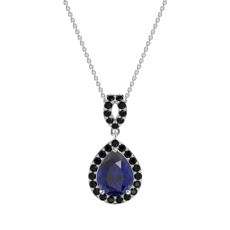 Tear Drop Halo Necklace