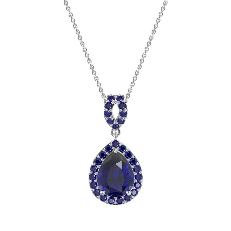 Tear Drop Halo Necklace