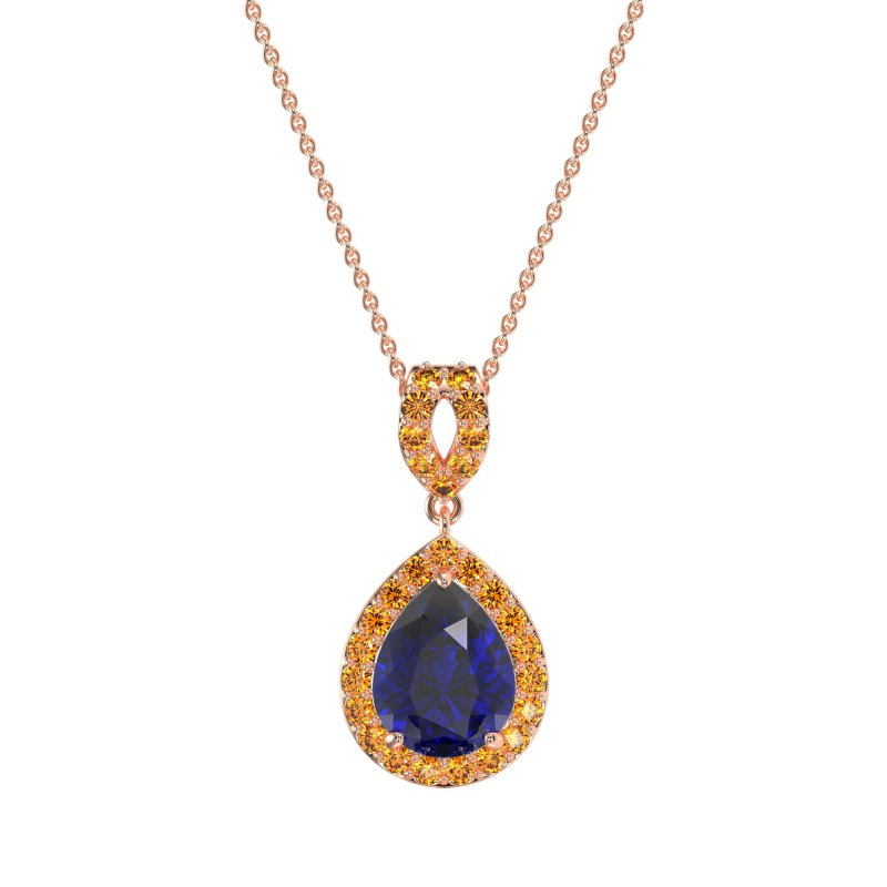 Tear Drop Halo Necklace