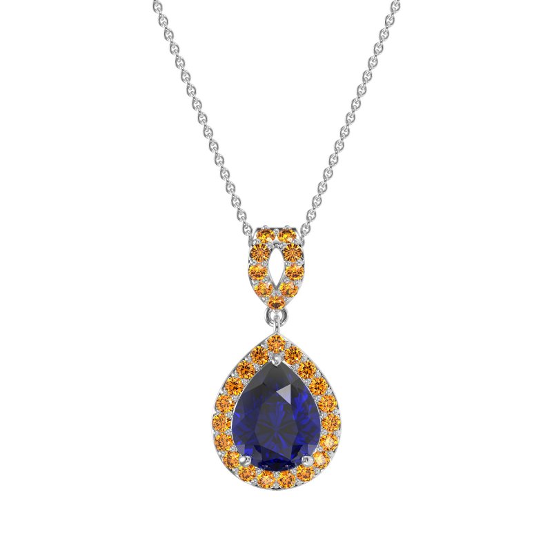 Tear Drop Halo Necklace
