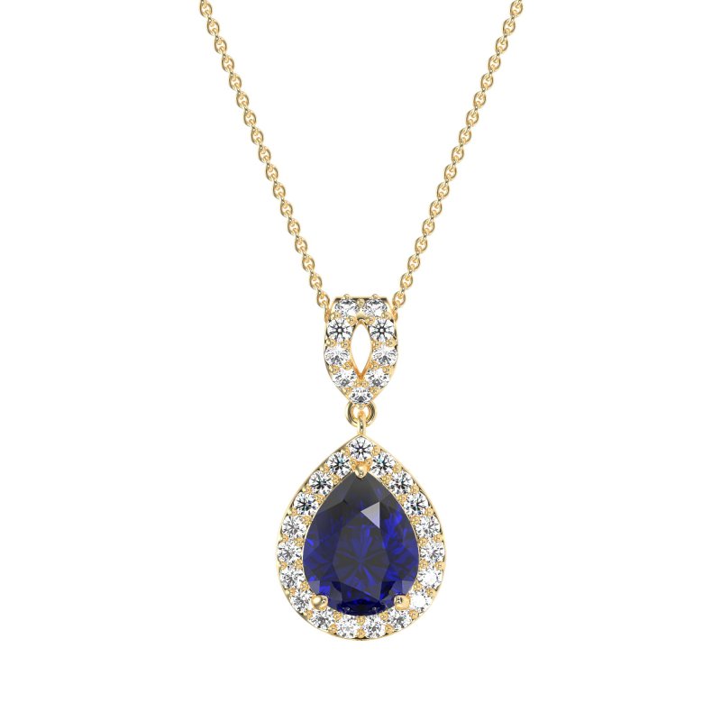 Tear Drop Halo Necklace