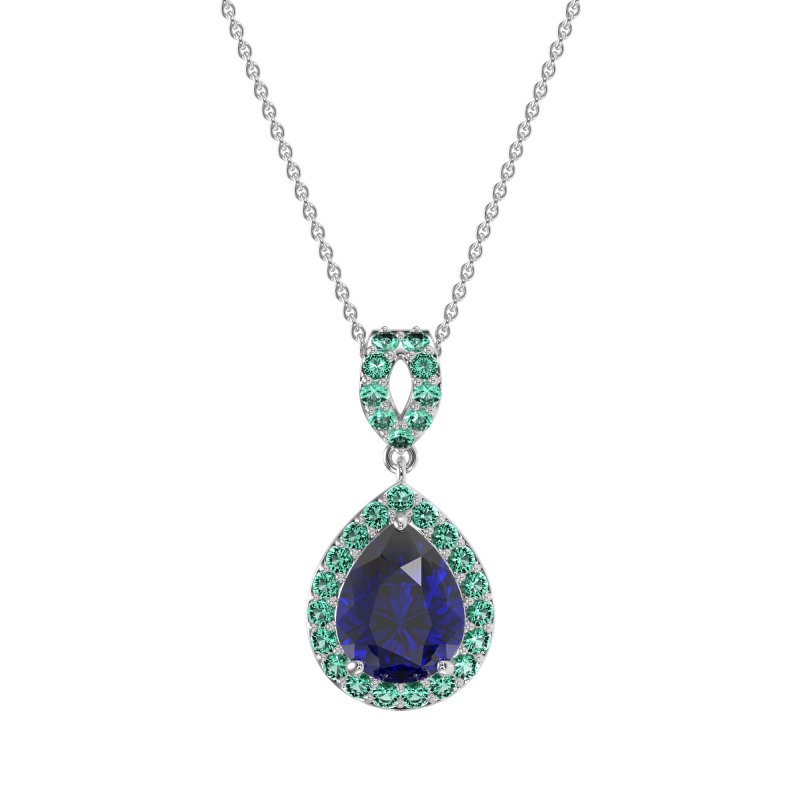 Tear Drop Halo Necklace