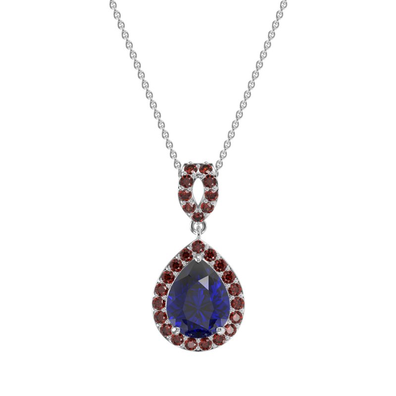 Tear Drop Halo Necklace