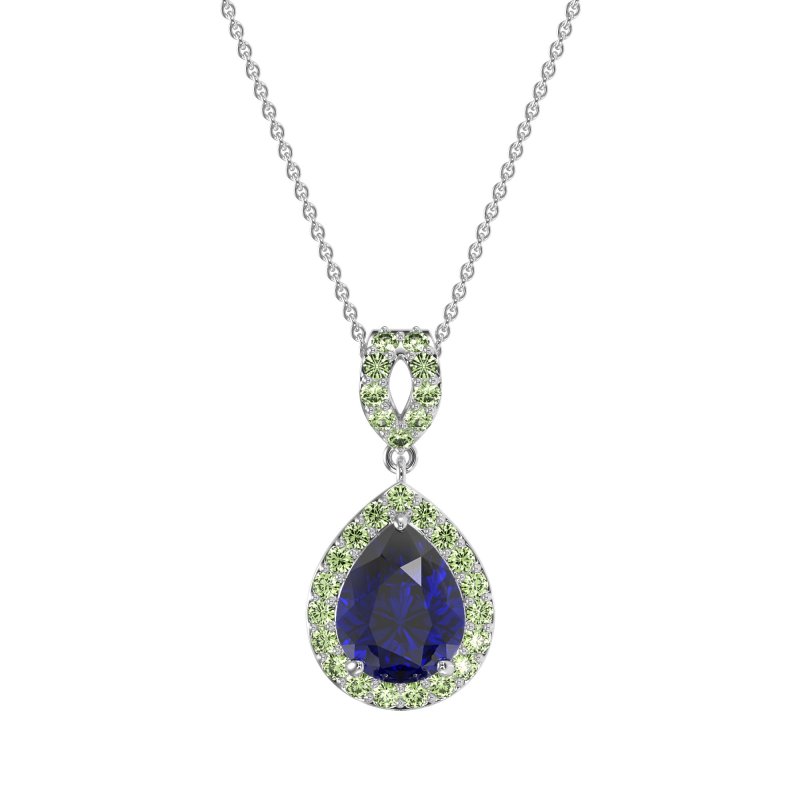 Tear Drop Halo Necklace
