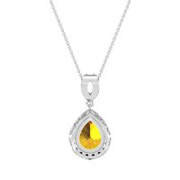 Tear Drop Halo Necklace
