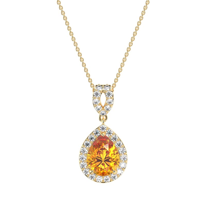 Tear Drop Halo Necklace