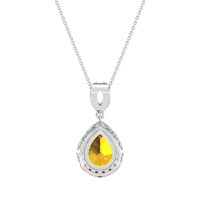 Tear Drop Halo Necklace
