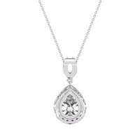 Tear Drop Halo Necklace