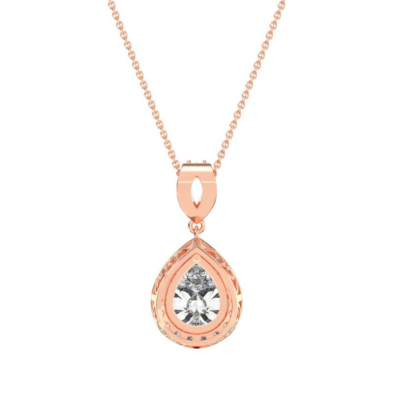 Tear Drop Halo Necklace