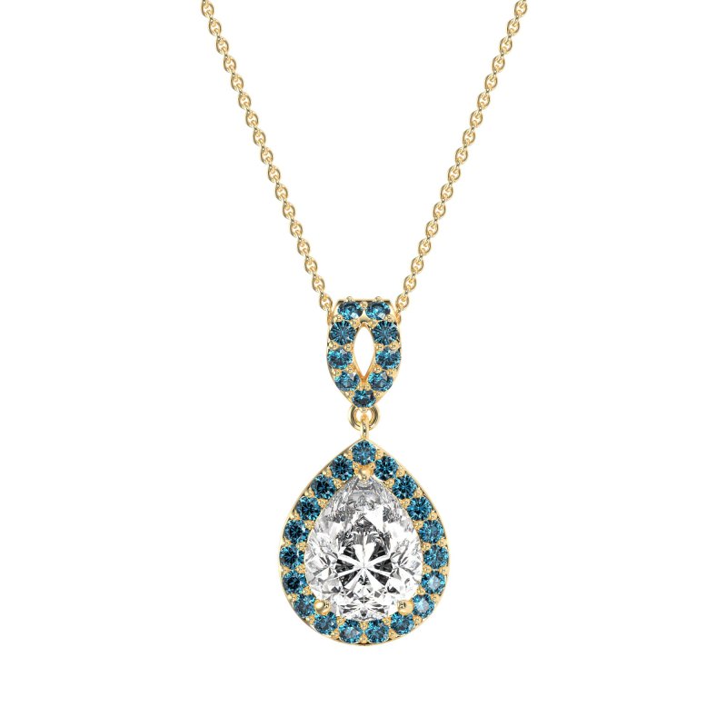 Tear Drop Halo Necklace