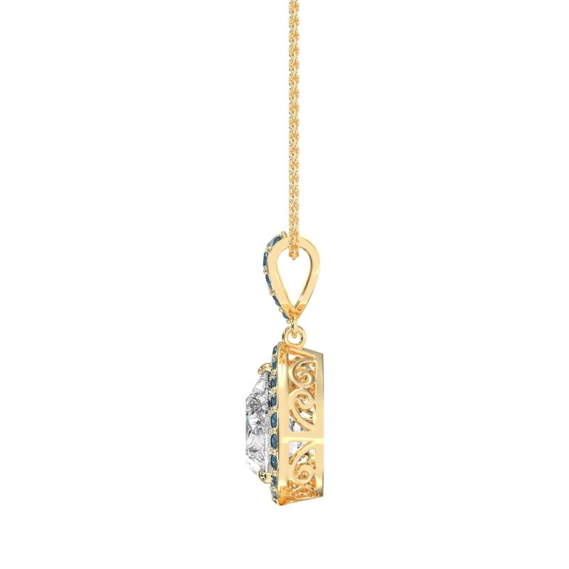 Tear Drop Halo Necklace