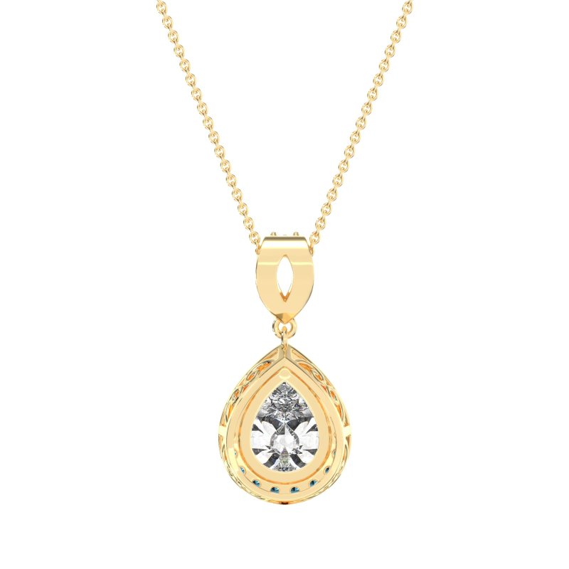 Tear Drop Halo Necklace