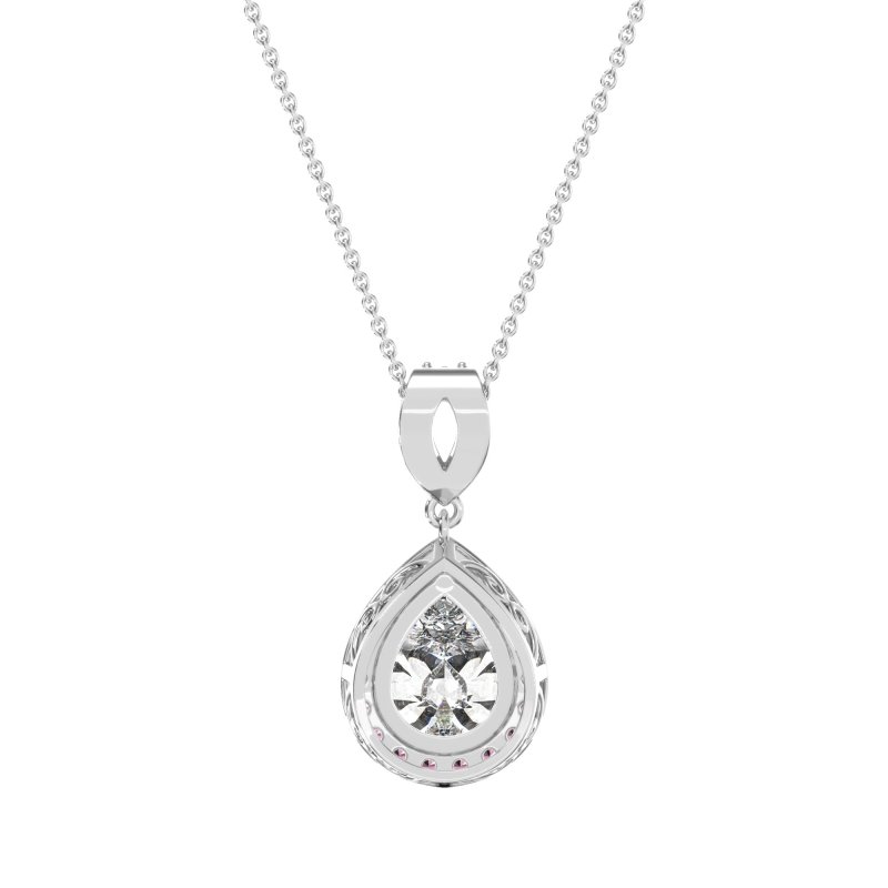 Tear Drop Halo Necklace