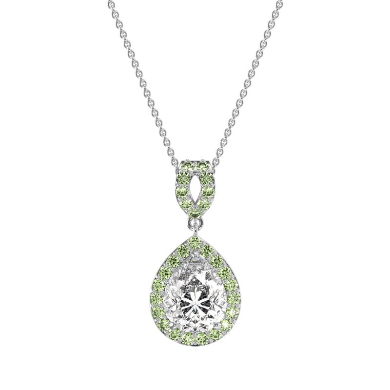Tear Drop Halo Necklace