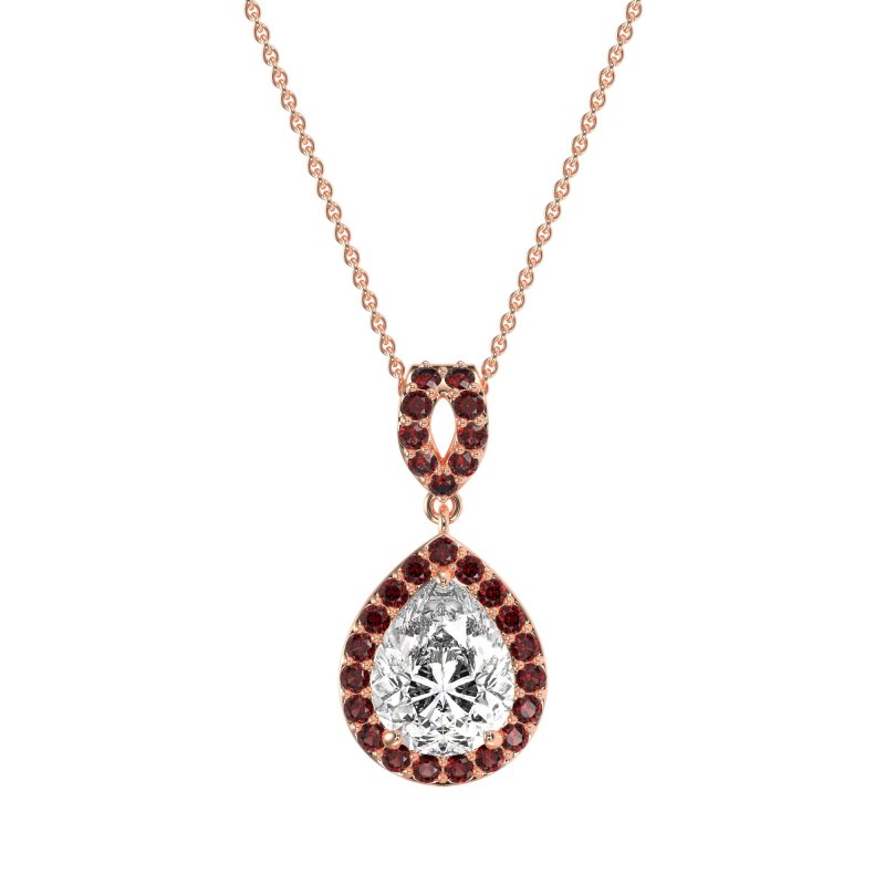 Tear Drop Halo Necklace