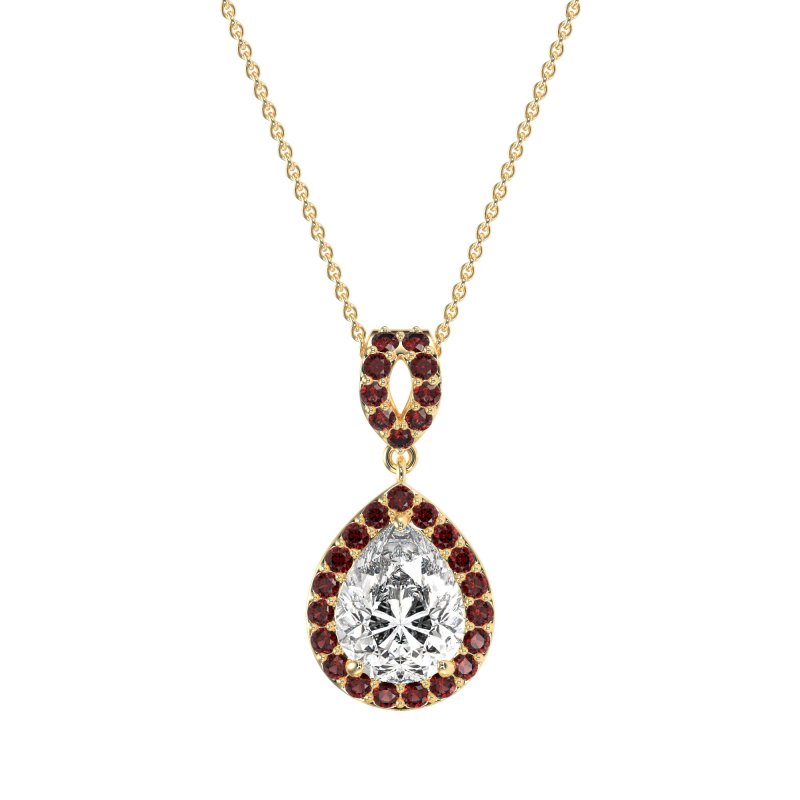 Tear Drop Halo Necklace