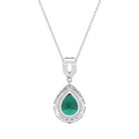 Tear Drop Halo Necklace