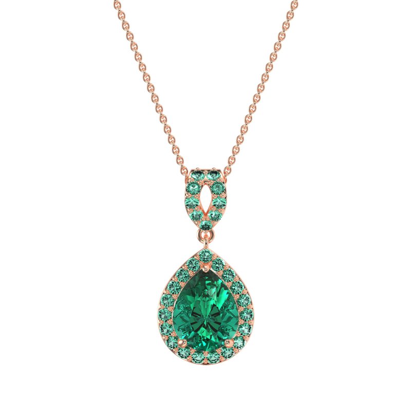 Tear Drop Halo Necklace