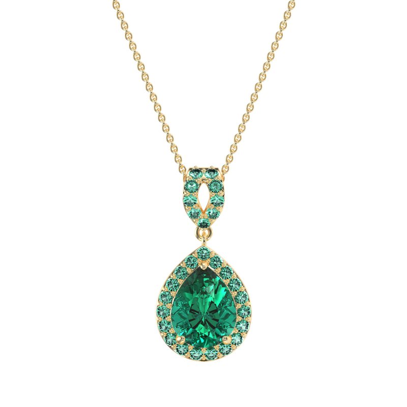 Tear Drop Halo Necklace