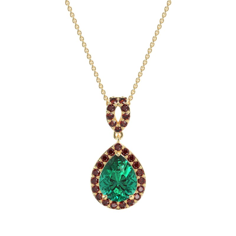 Tear Drop Halo Necklace