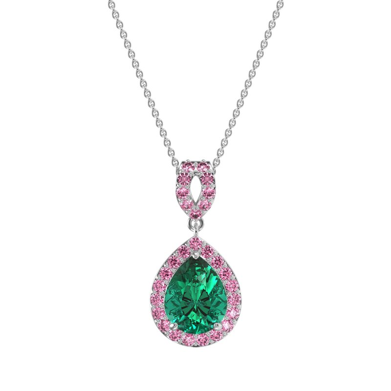 Tear Drop Halo Necklace