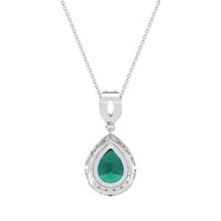 Tear Drop Halo Necklace