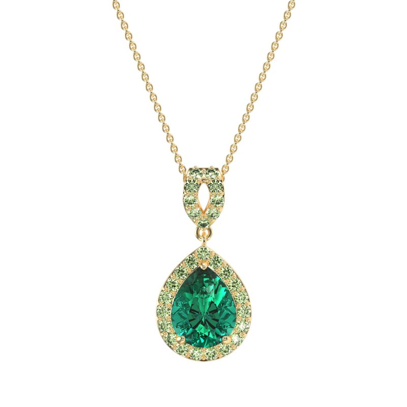 Tear Drop Halo Necklace