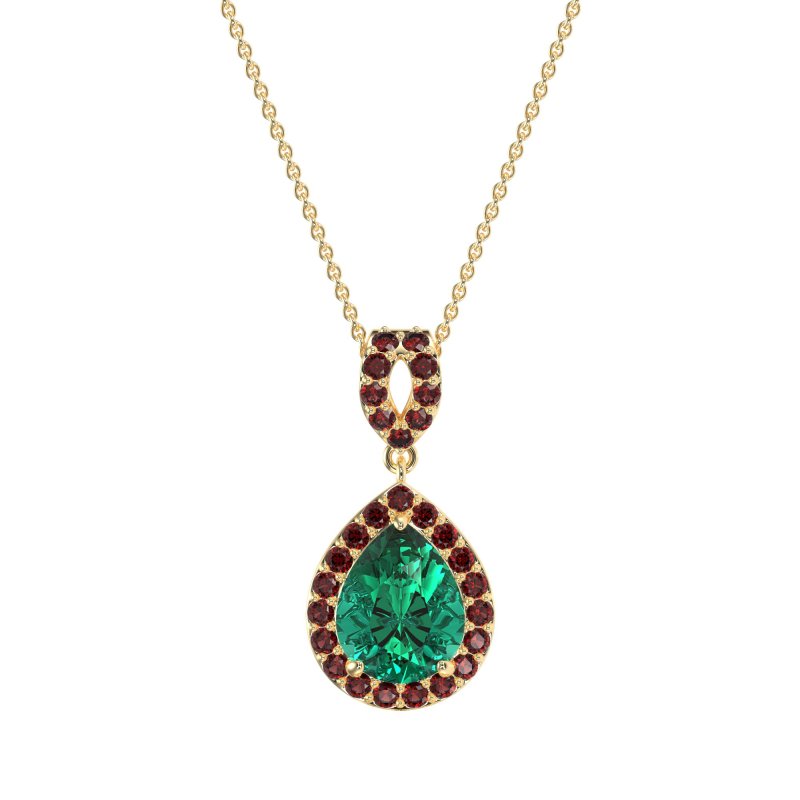 Tear Drop Halo Necklace