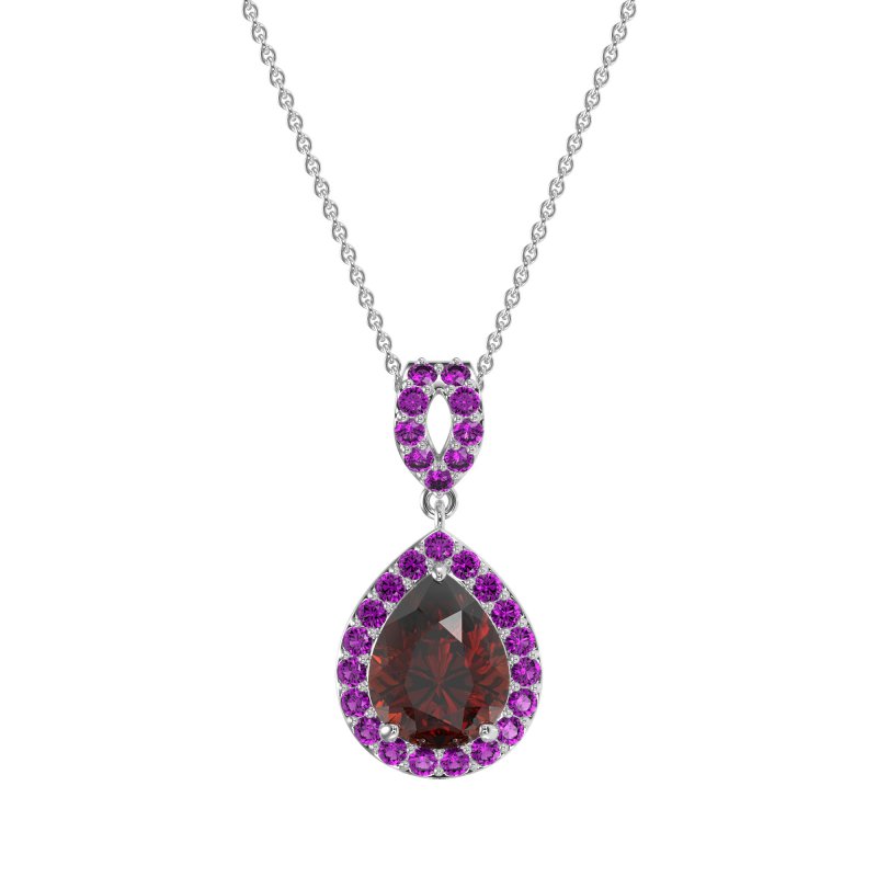 Tear Drop Halo Necklace
