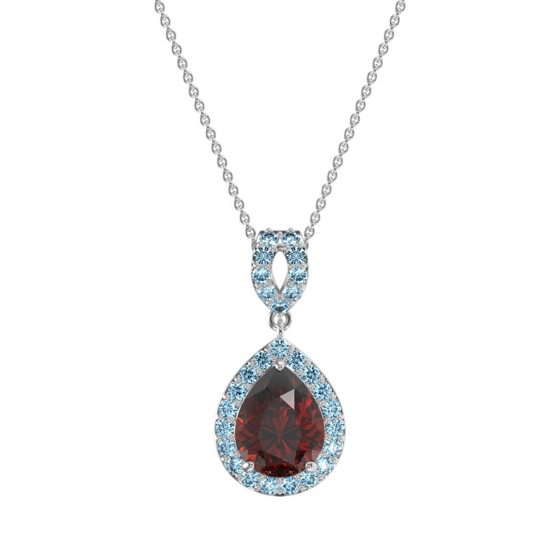 Tear Drop Halo Necklace