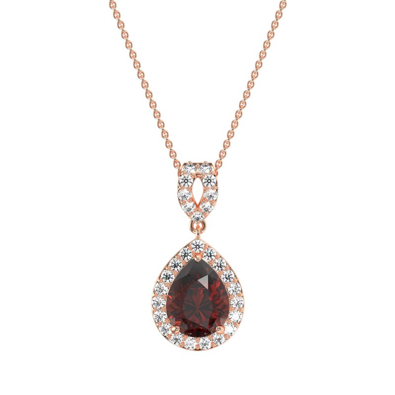 Tear Drop Halo Necklace