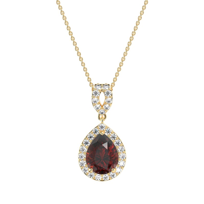 Tear Drop Halo Necklace