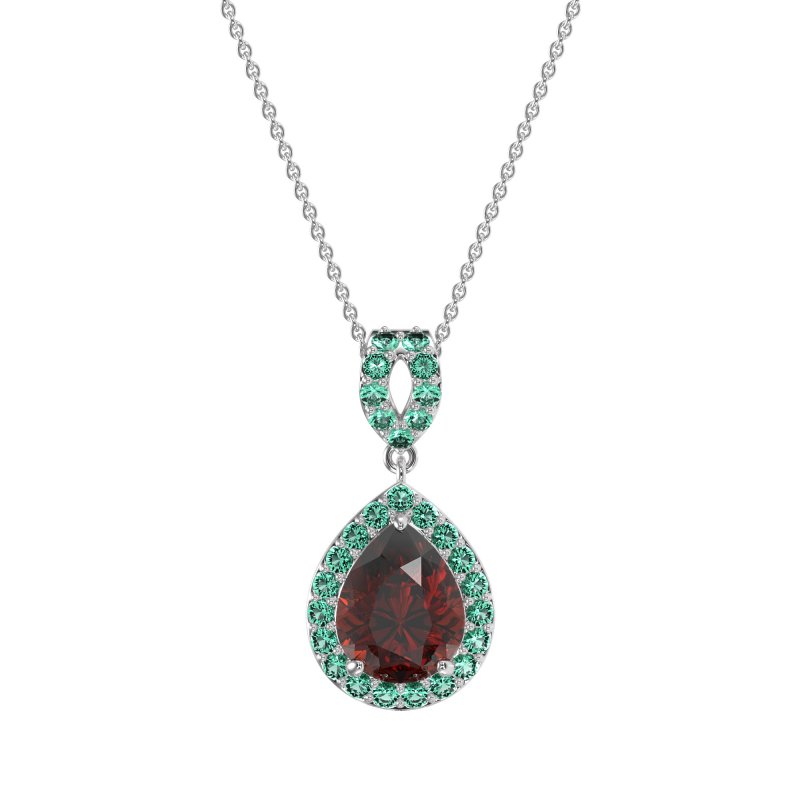 Tear Drop Halo Necklace