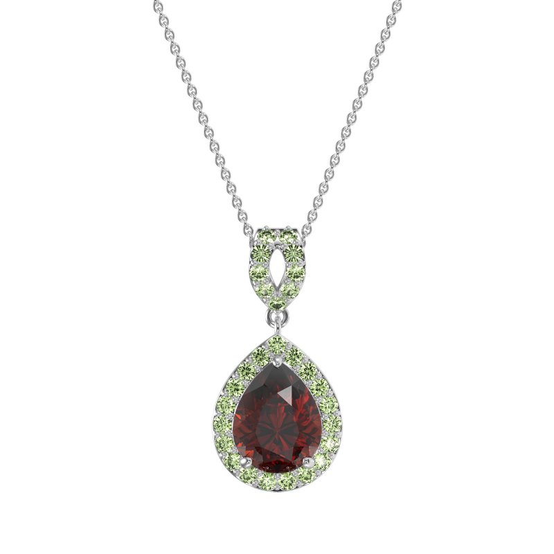 Tear Drop Halo Necklace