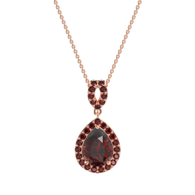 Tear Drop Halo Necklace