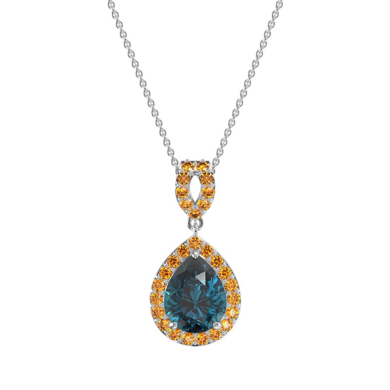 Tear Drop Halo Necklace