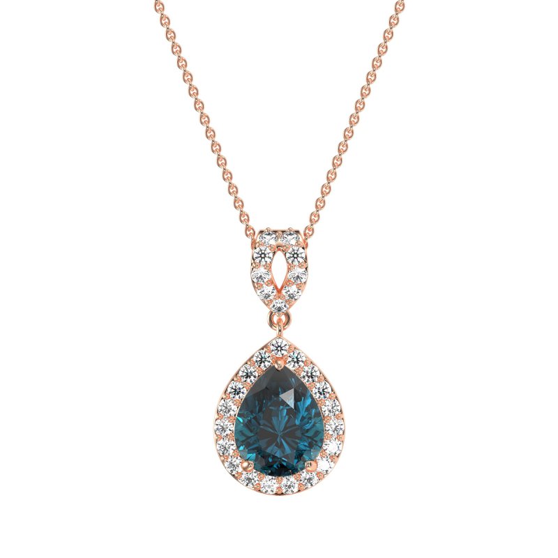 Tear Drop Halo Necklace