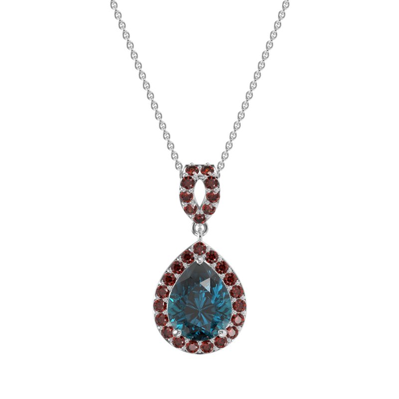 Tear Drop Halo Necklace