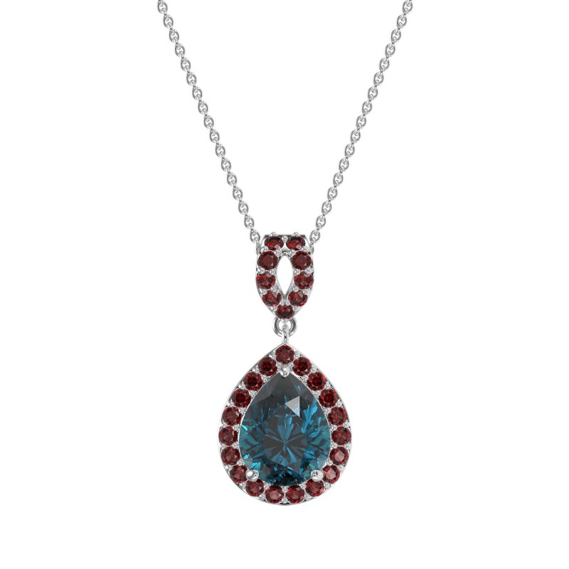 Tear Drop Halo Necklace