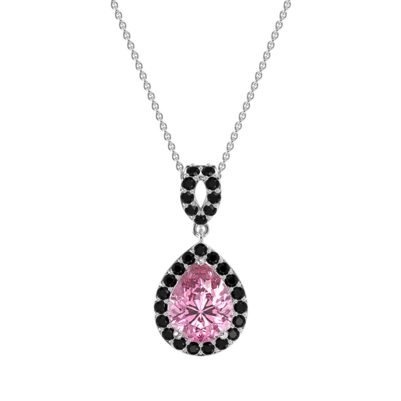 Tear Drop Halo Necklace